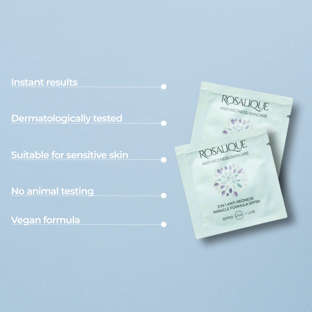 Rosalique 3 in 1 Anti-Redness Miracle Formula SPF50 Sample 3ml - Image 4